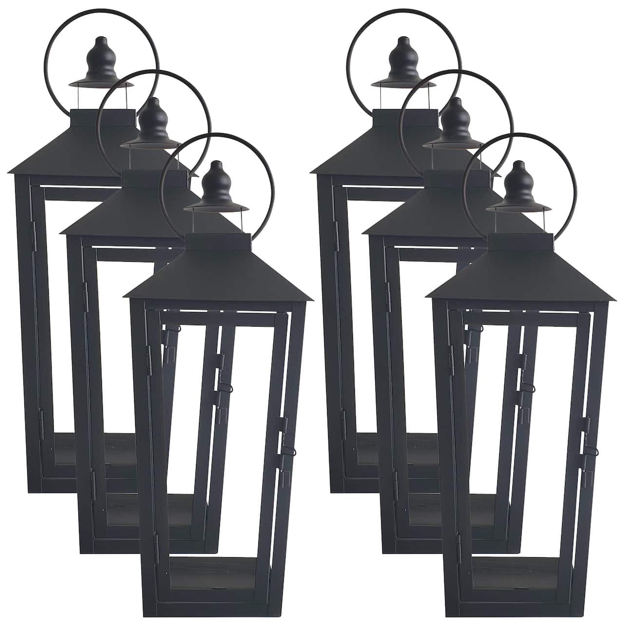 6 Pack: 15.7" Black Metal Lantern by Ashland®